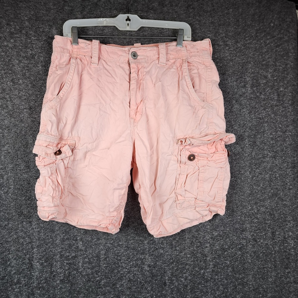 American Eagle Cargo Shorts Womens 34 Peach Pink Classic Cotton Utility